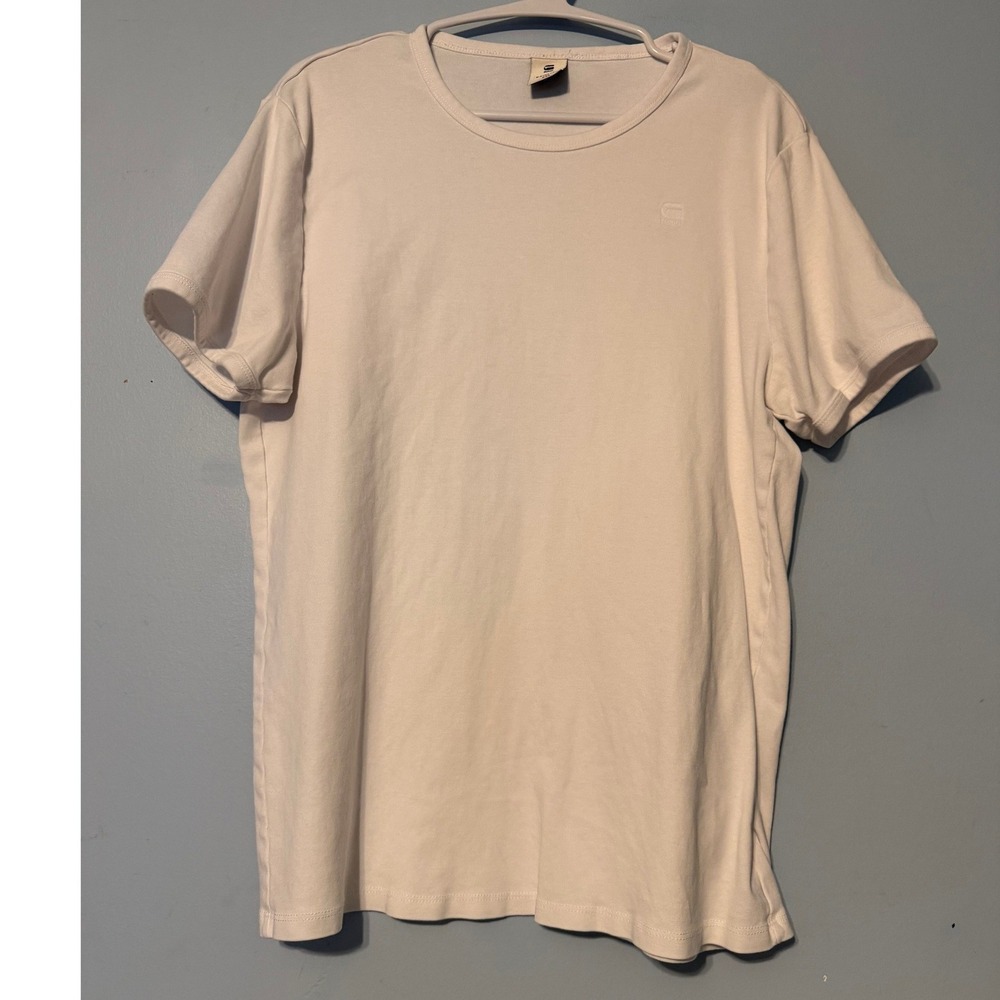 G-Star Raw Women's XXL White Short Sleeve Crew Neck Logo T-Shirt 2146
